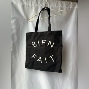 Madewell “Bien Fait” cotton tote bag, black.